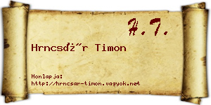 Hrncsár Timon névjegykártya